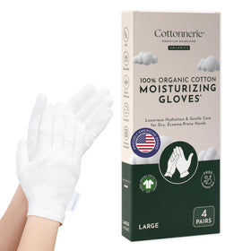 COTTONNERIE Organic Cotton Moisturising Gloves front view