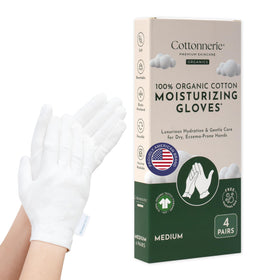COTTONNERIE Organic Cotton Moisturising Gloves front view