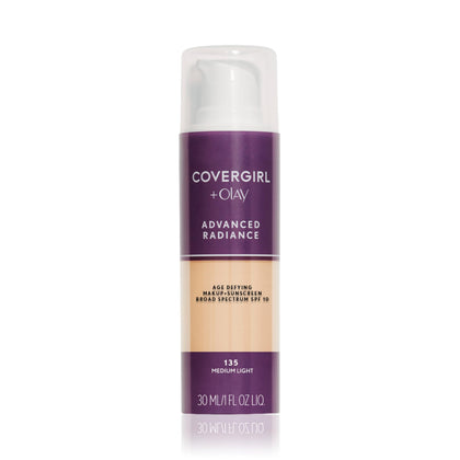 COVERGIRL Advanced Radiance Foundation Medium Light 135 front view