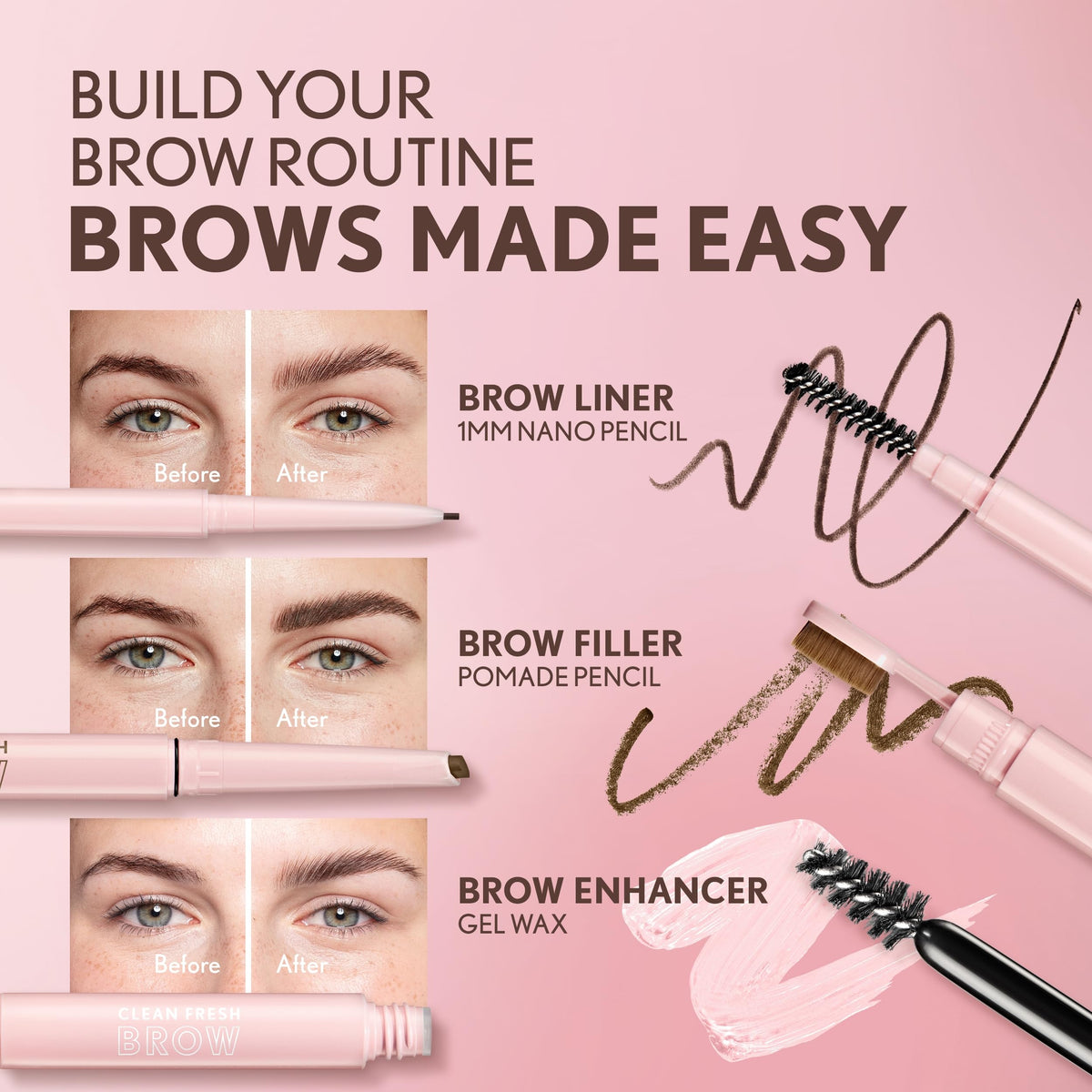 COVERGIRL Clean Fresh Brow Nano Pencil 600 Dark Brown application on brows