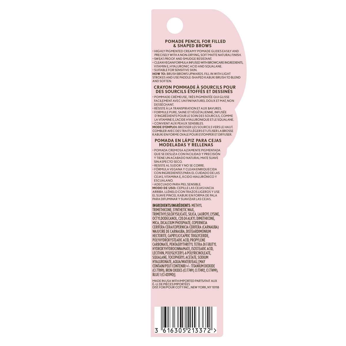 COVERGIRL Clean Fresh Brow Nano Pencil 600 Dark Brown with natural finish