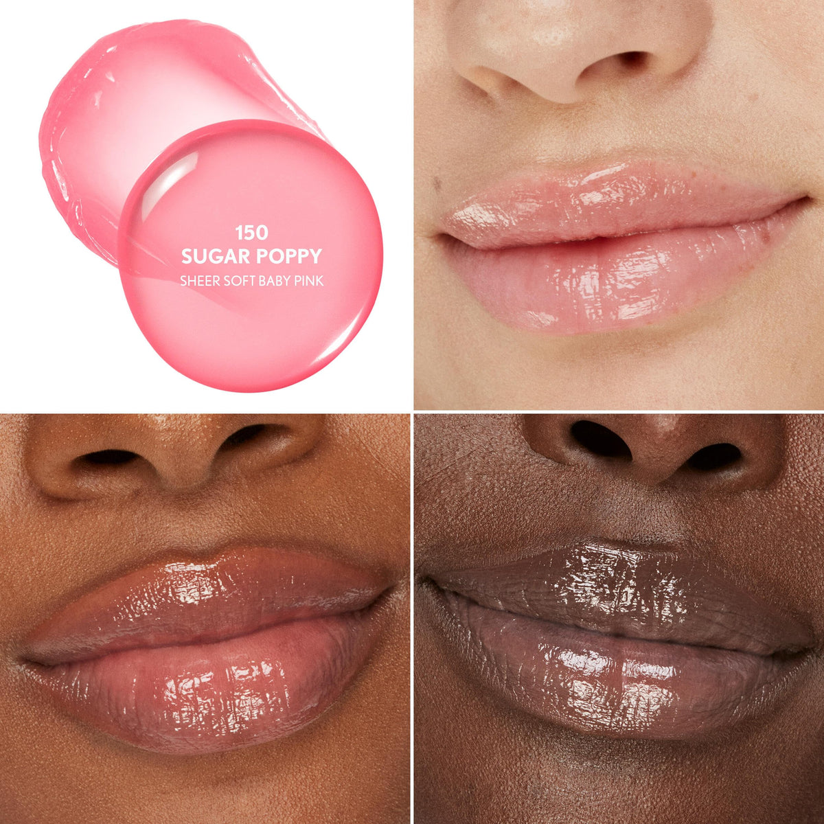 COVERGIRL Clean Fresh Yummy Big Oil Stick 150 Sugar Poppy swatch on lips