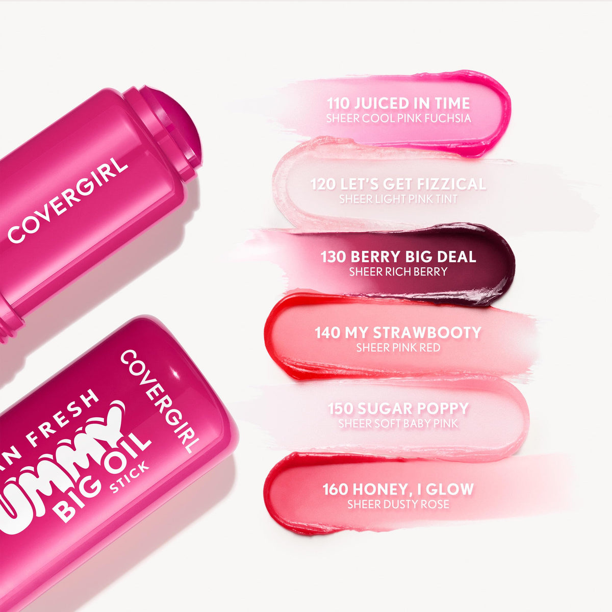 COVERGIRL Clean Fresh Yummy Big Oil Stick Berry Big Deal applicator close-up