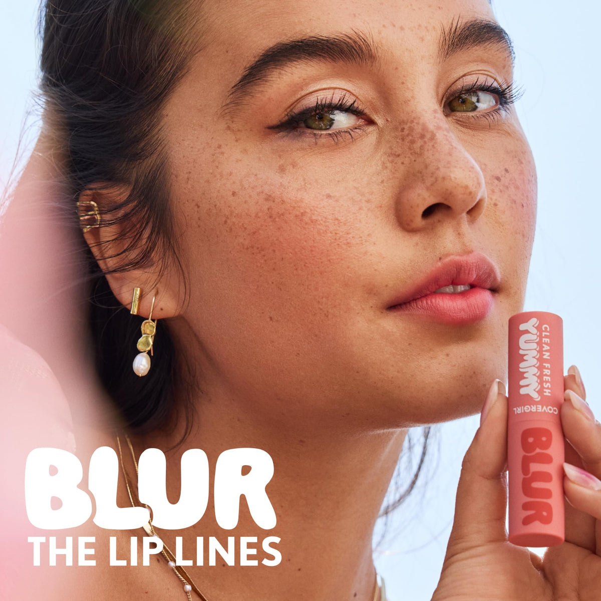 COVERGIRL Clean Fresh Yummy Blur Lipstick in use on model