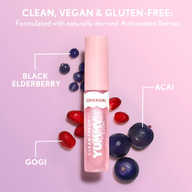 COVERGIRL Clean Fresh Yummy Lip Gloss 650 Coconuts About You swatch on lips