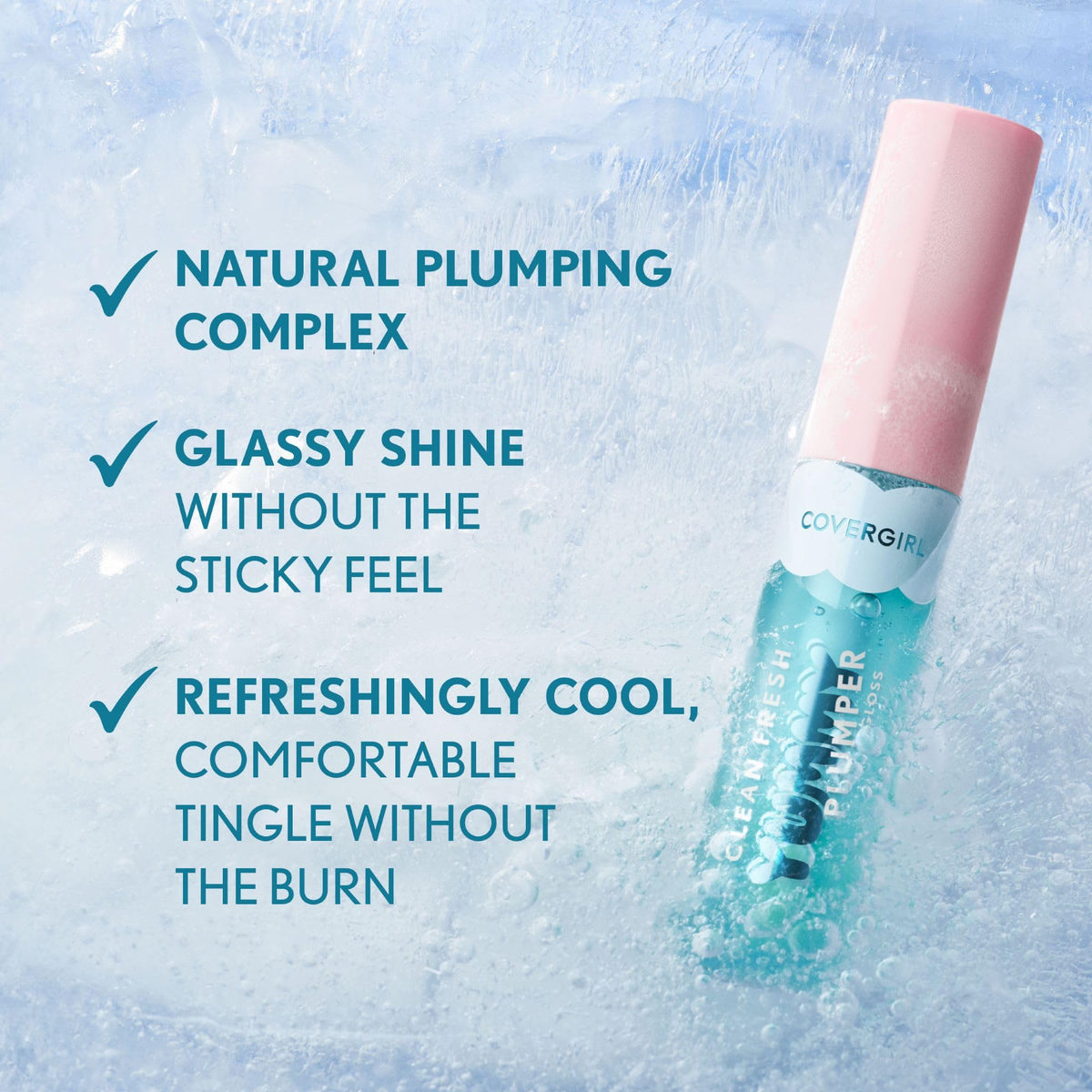 COVERGIRL Clean Fresh Yummy Plumper Lip Gloss swatch on lips
