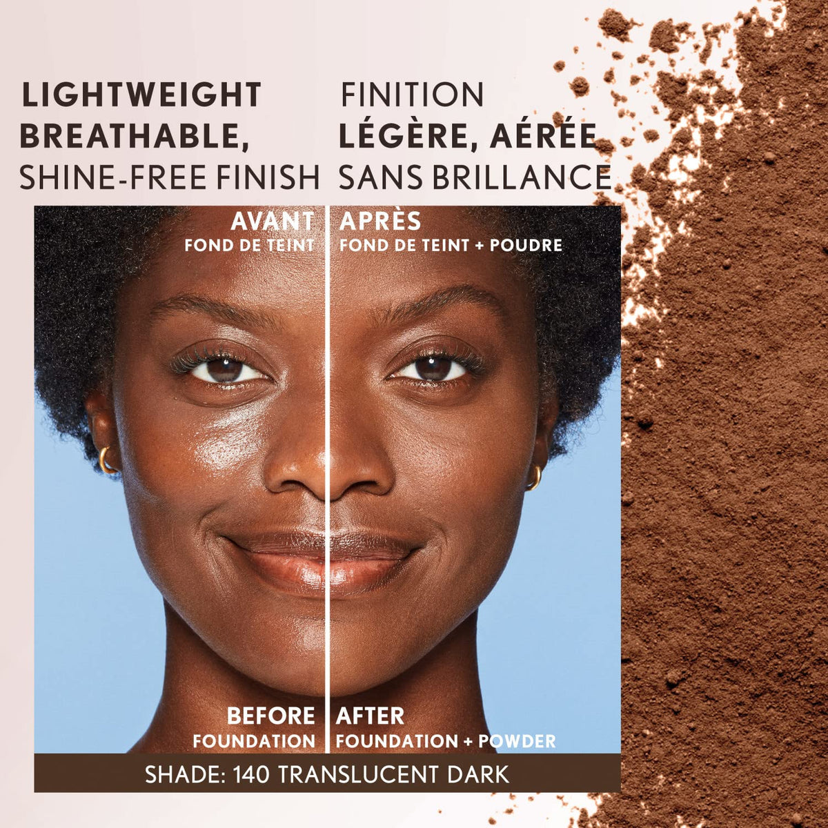 COVERGIRL Clean Invisible Loose Powder Translucent Deep texture close-up