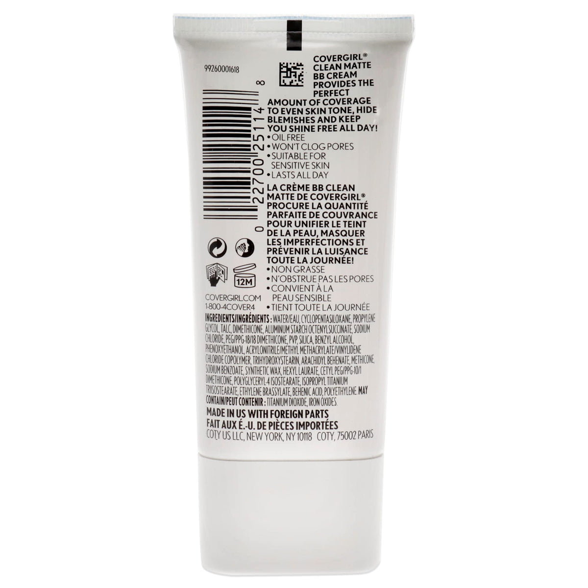 COVERGIRL Clean Matte BB Cream side view showing texture