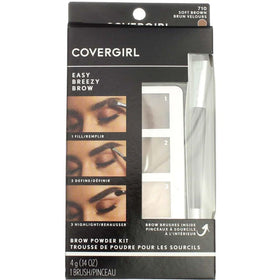COVERGIRL Easy Breezy Brow Powder Kit front view with three shades