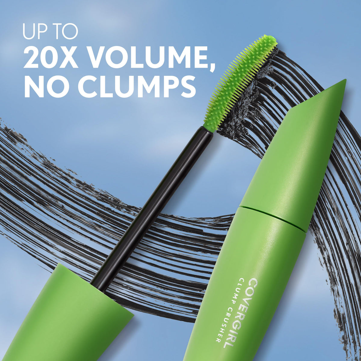 COVERGIRL Lash Blast Clump Crusher Mascara 840 Very Black applied on lashes