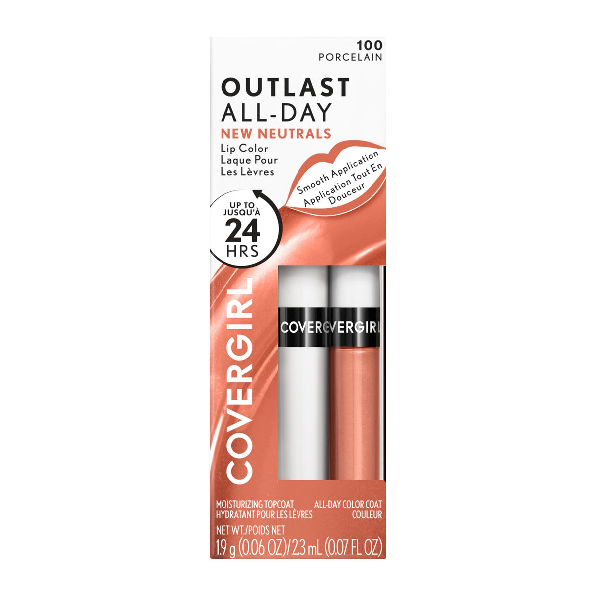 COVERGIRL Outlast All-Day Lip Color Porcelain in natural light