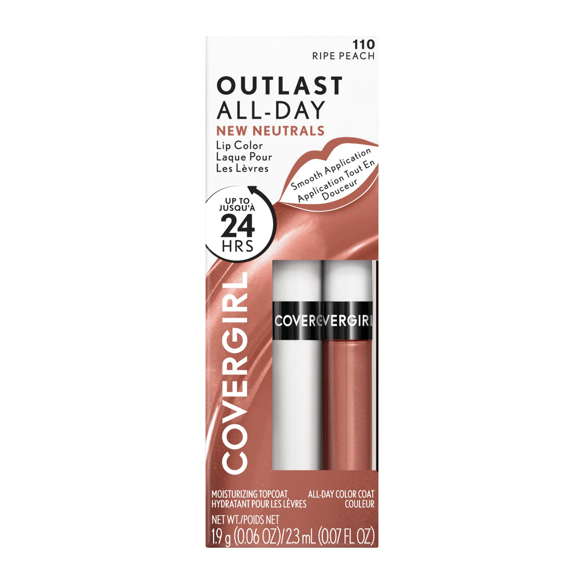 COVERGIRL Outlast All-Day Lip Color Ripe Peach close-up view