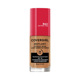 COVERGIRL Outlast Extreme Wear Liquid Foundation front view, Natural Tan