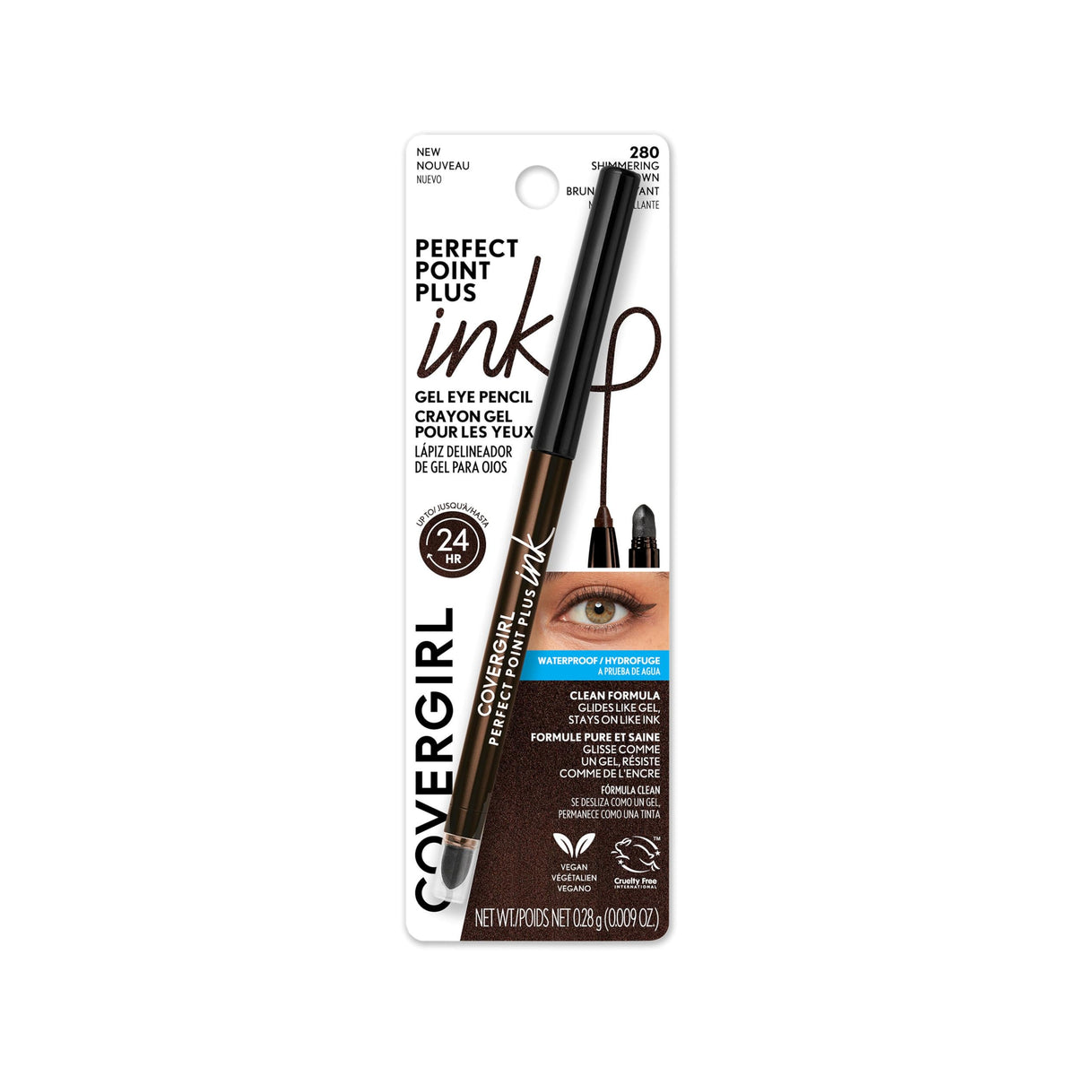 COVERGIRL Perfect Point Plus Ink Gel Eye Pencil Shimmering Brown 280 front view