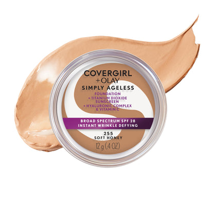 COVERGIRL Simply Ageless Foundation 255 Soft Honey front view
