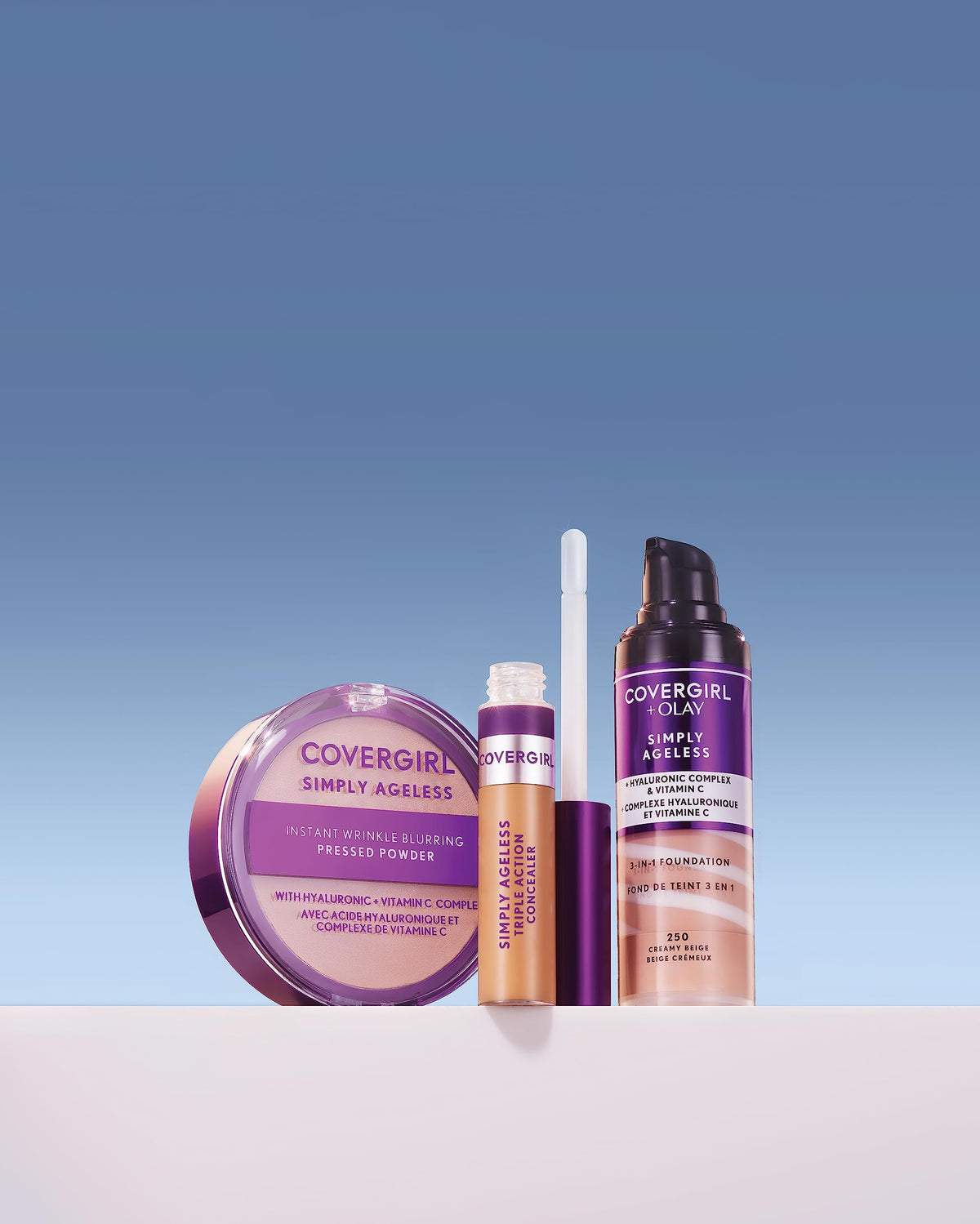 COVERGIRL Simply Ageless Instant Wrinkle Blurring Pressed Powder Classic Ivory application brush