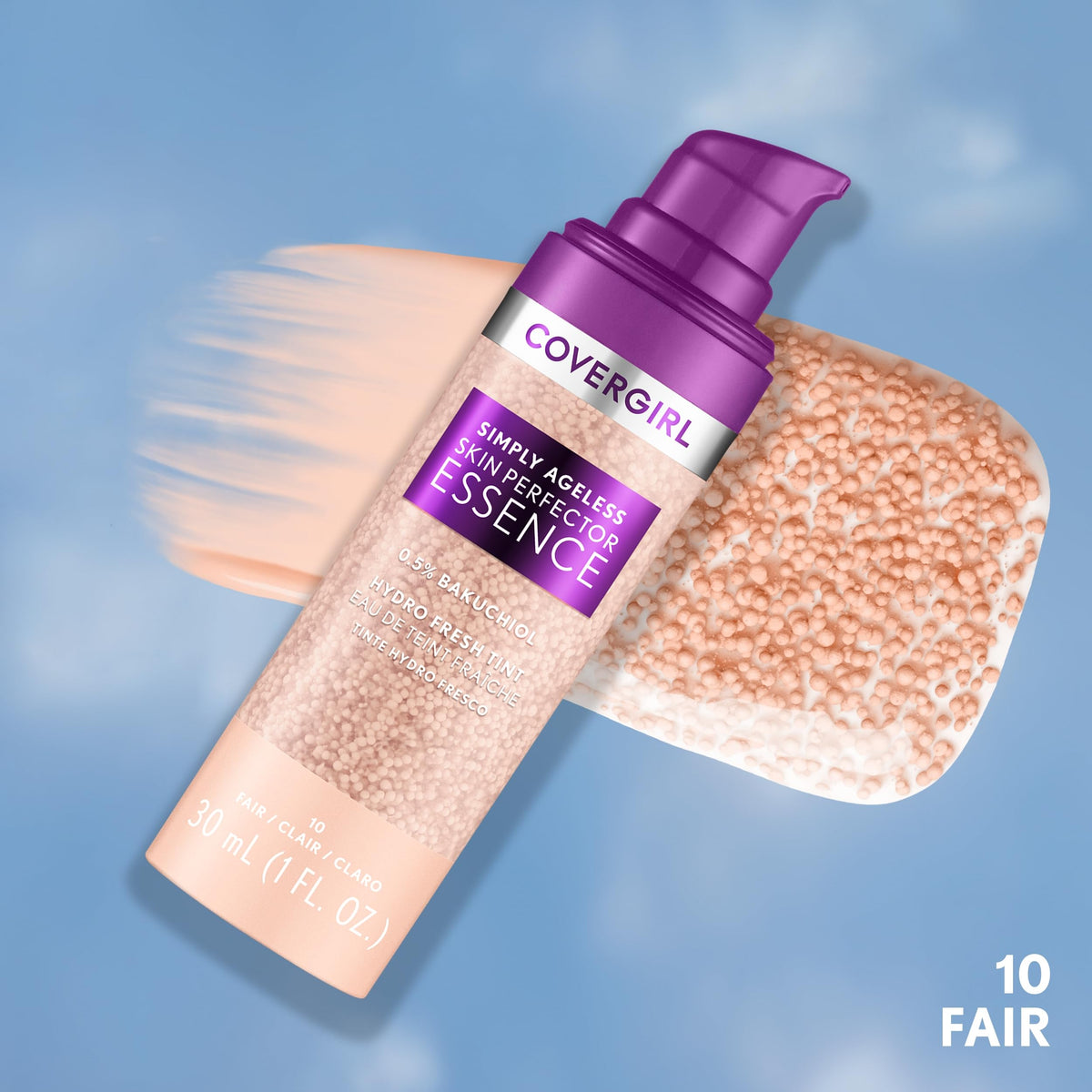 COVERGIRL Simply Ageless Skin Perfector Foundation 10 Fair packaging