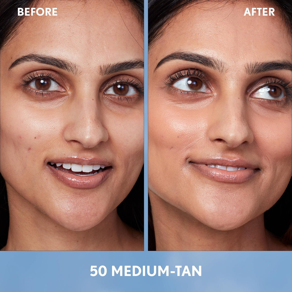 COVERGIRL Simply Ageless Skin Perfector Foundation 50 Medium-Tan texture close-up