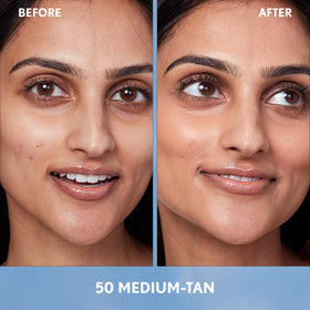 COVERGIRL Simply Ageless Skin Perfector Foundation 50 Medium-Tan texture close-up