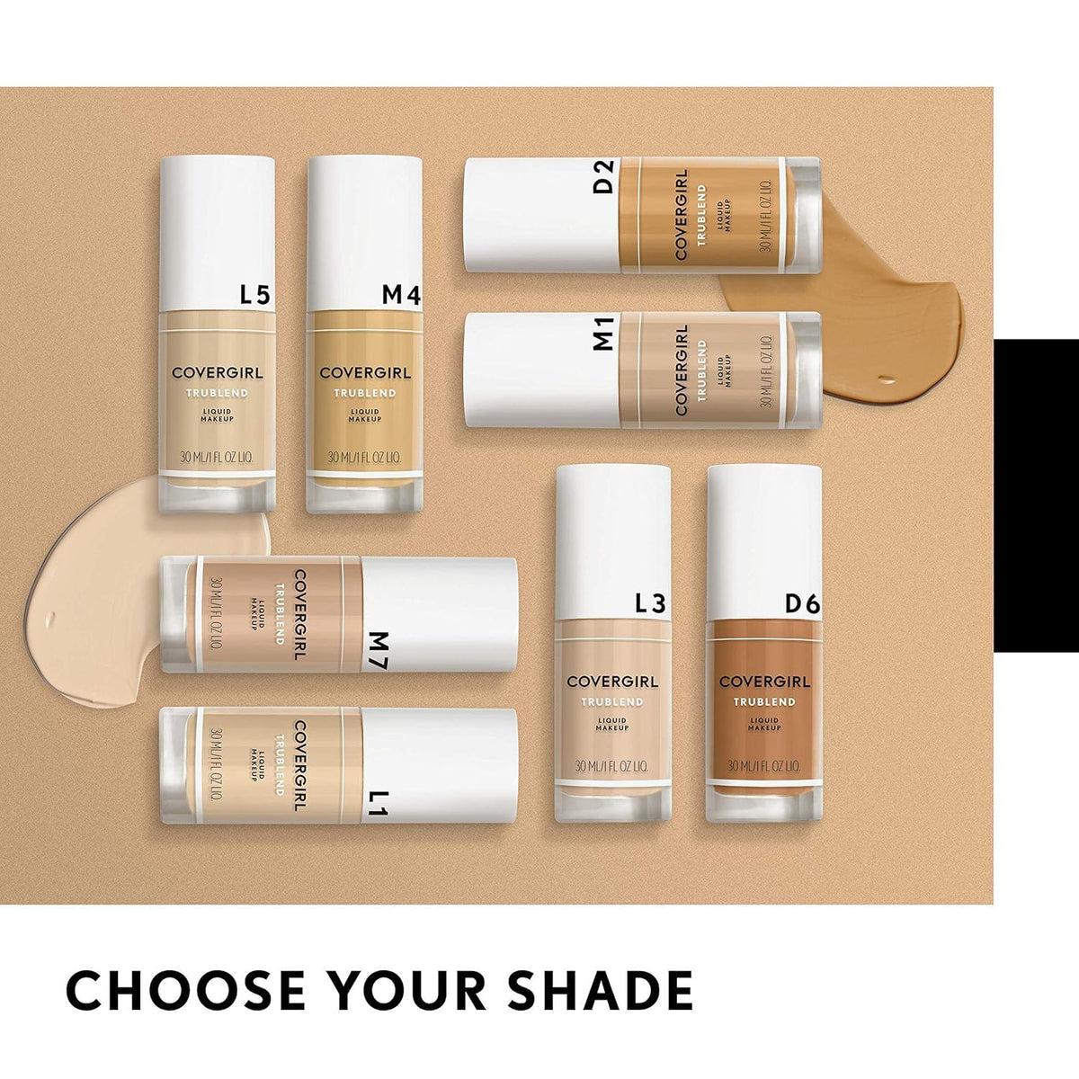 COVERGIRL truBlend Liquid Foundation Soft Honey M7 application on model