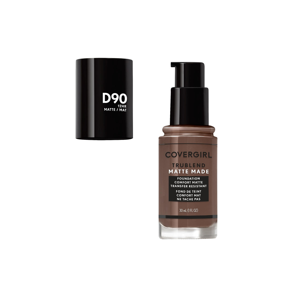 COVERGIRL TruBlend Matte Made Liquid Foundation D90 Espresso side view