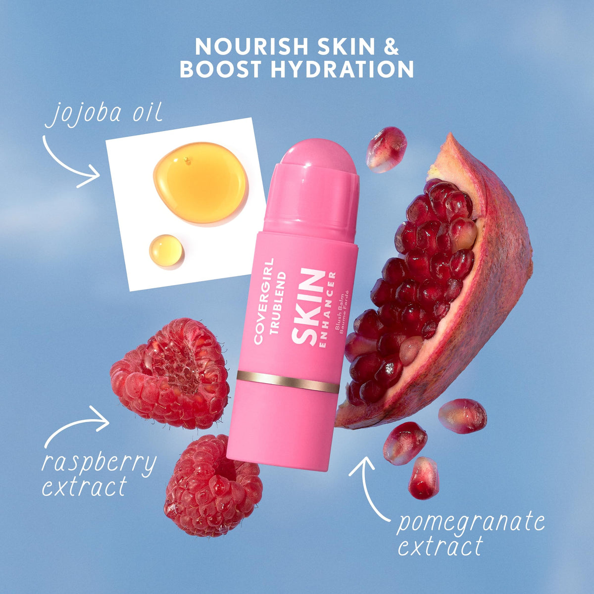 COVERGIRL Trublend Skin support Blush Balm Stick 255 Midnight Plum application on skin