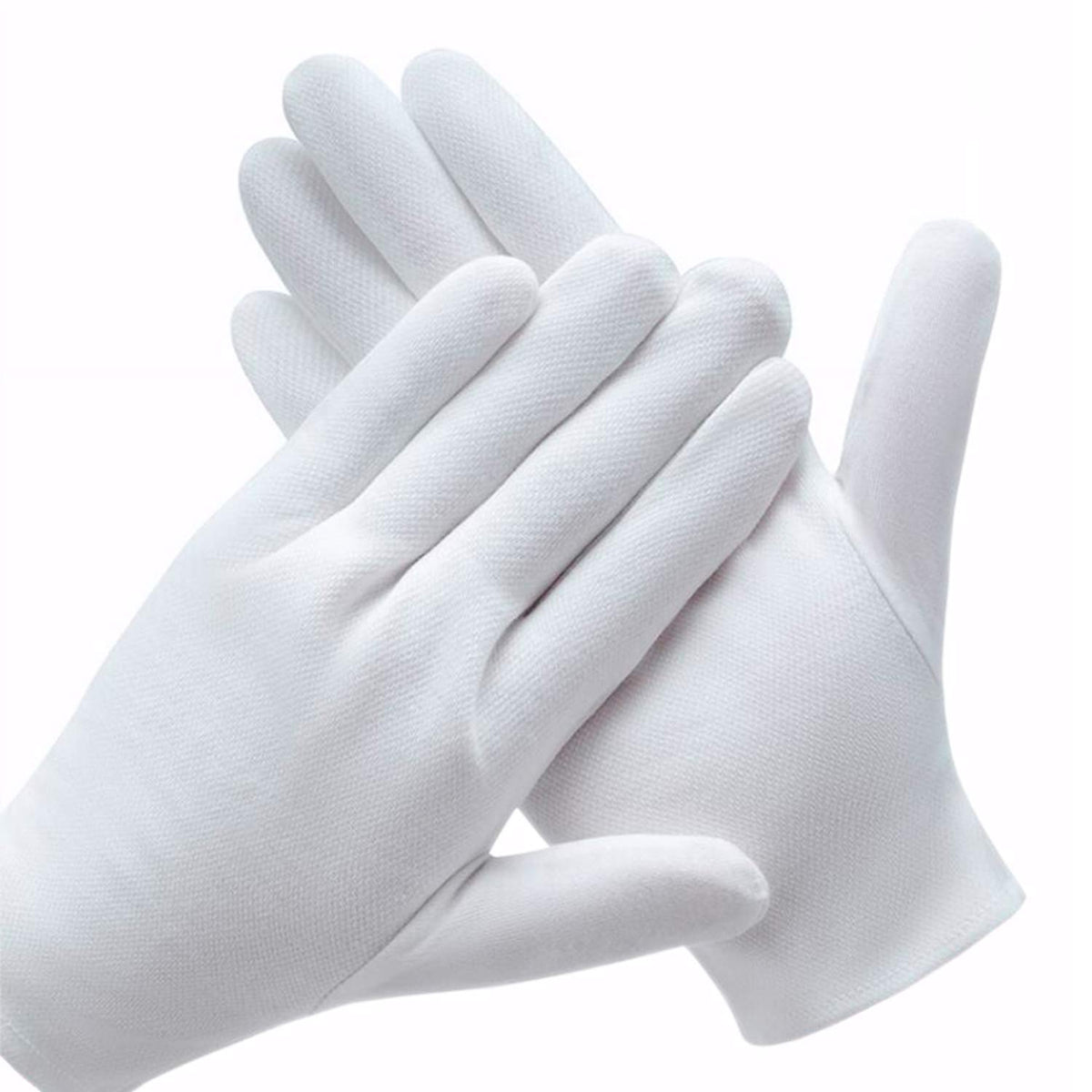 COYAHO white cotton gloves front view