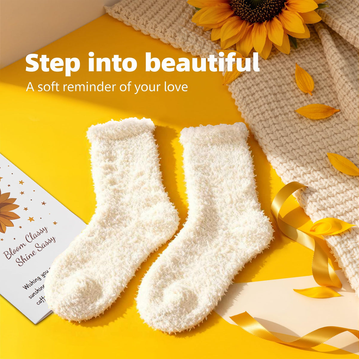Cozy flannel blanket included in the sunflower gift set