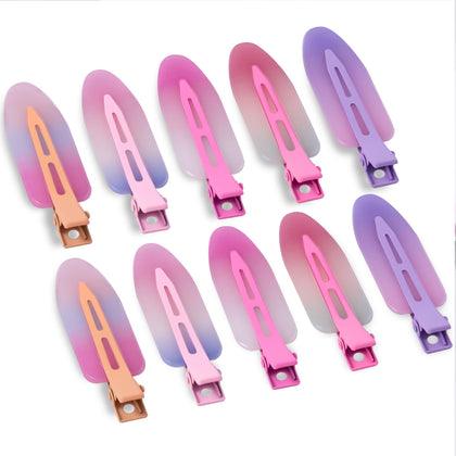 Cptots 10 pcs creaseless hair clips in assorted colours front view