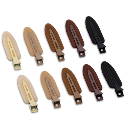 Cptots 10 Pcs Creaseless Hair Clips in matte black, brown, and beige
