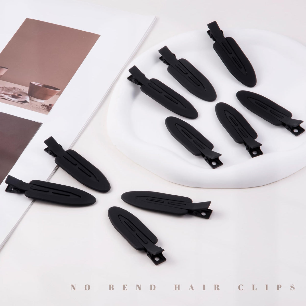Cptots Creaseless Hair Clips in use during makeup application