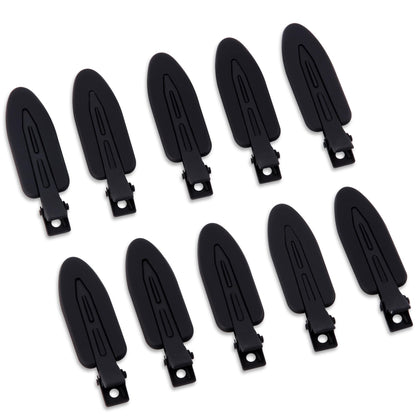 Cptots Creaseless Hair Clips Set 10 Pcs Matte Black front view