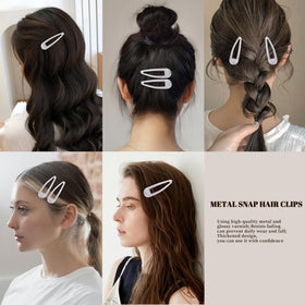 Cptots hair clips next to various outfits