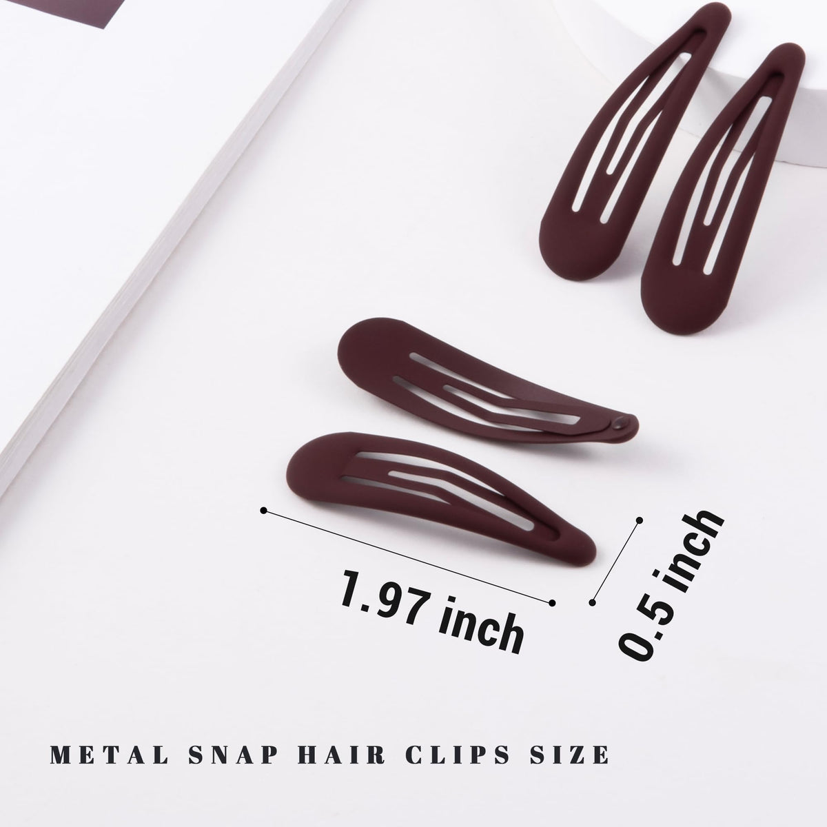 Cptots Small Hair Barrettes 20 PCS dark red side view