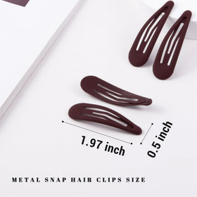 Cptots Small Hair Barrettes 20 PCS dark red side view