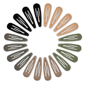 Cptots Small Hair Barrettes 20 Pcs in matte black, brown, green, gray