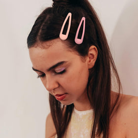 Cptots Small Hair Barrettes blue clip on display
