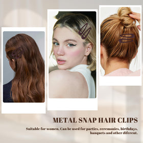 Cptots Small Hair Barrettes dark red with various hairstyles