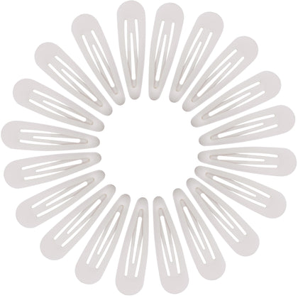 Cptots small hair barrettes matte white pack of 20