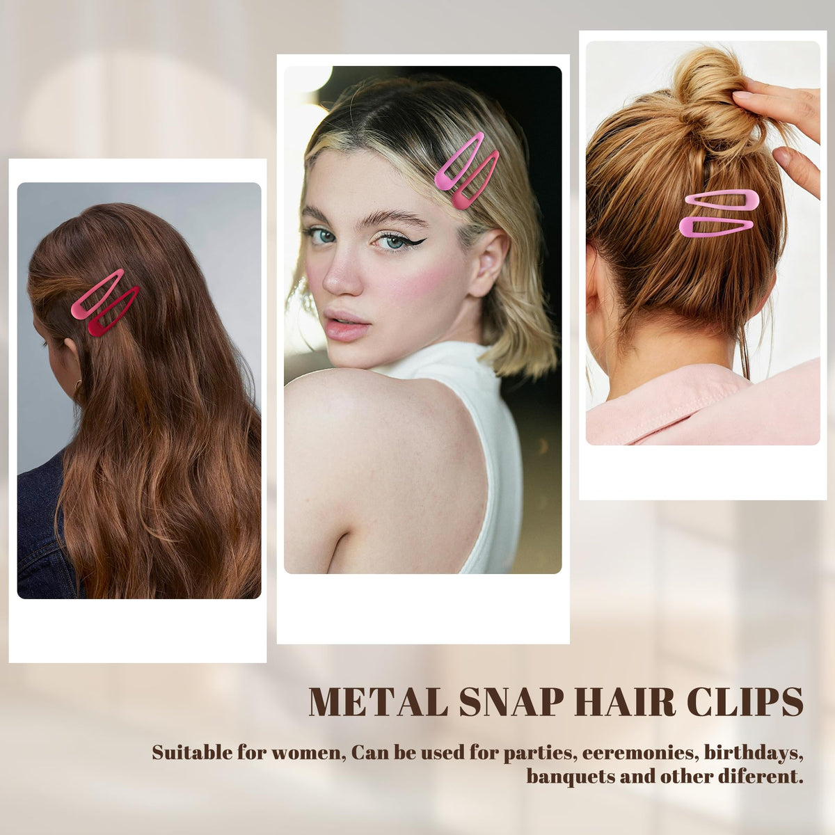 Cptots small hair clips used in a stylish bun hairstyle