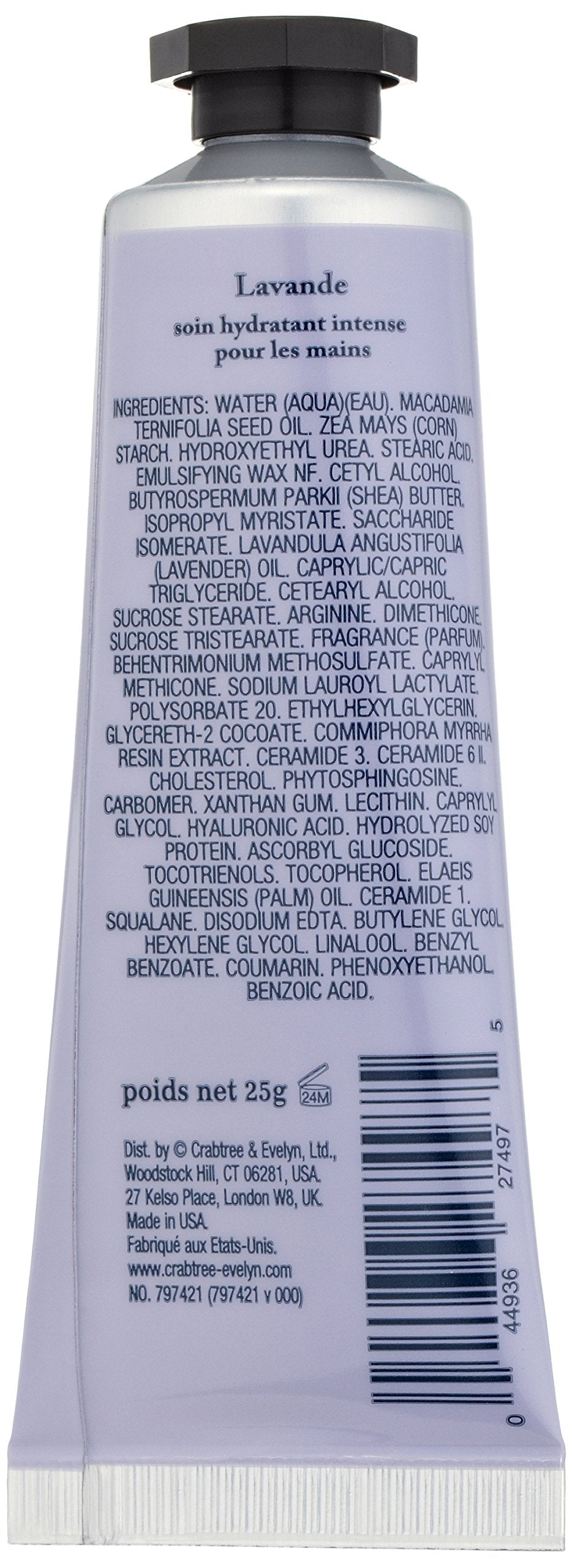 Crabtree & Evelyn Lavender Hand Therapy packaging with product details