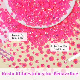 Craft project decorated with AnoleAir hot pink rhinestones