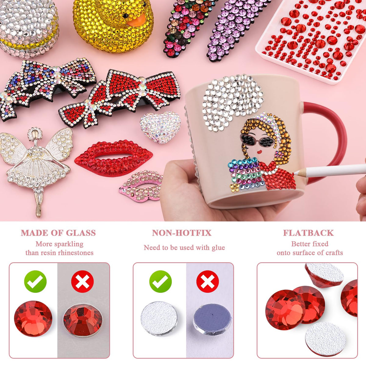 Craft project using BELLEBOOST Light Red Rhinestones