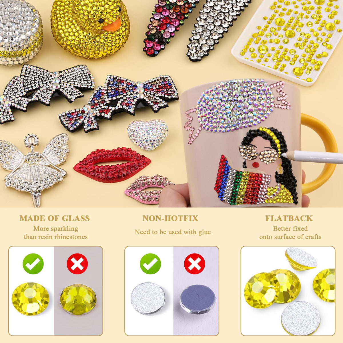Craft project with BELLEBOOST Lemon Yellow rhinestones applied