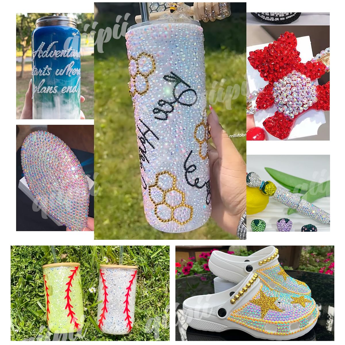Crafting with qiipii Light Blue AB Rhinestones