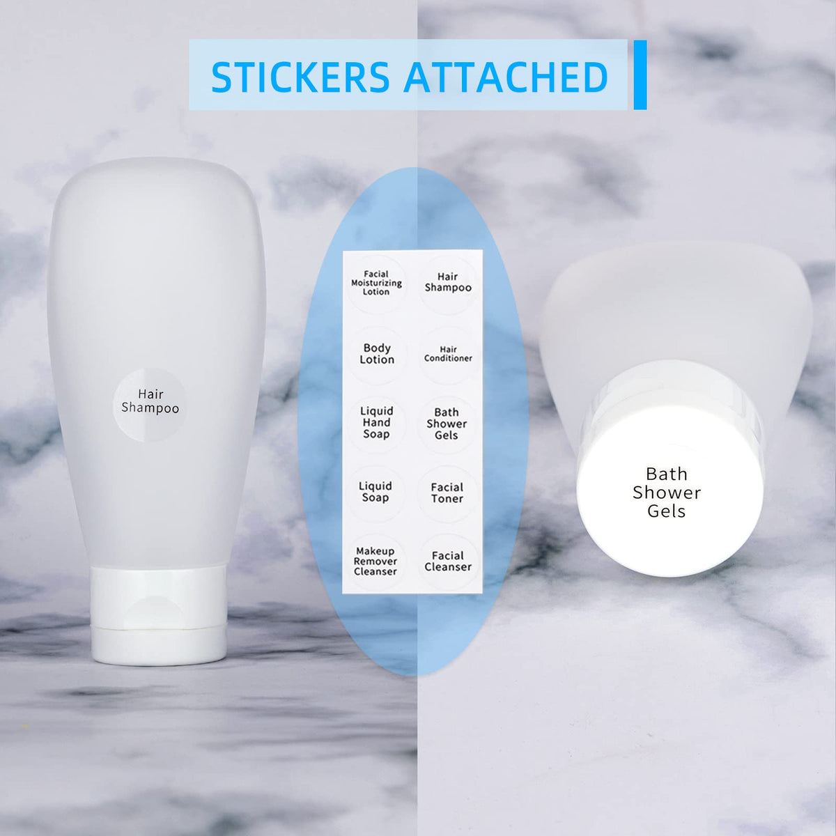 Craftisan travel bottles with waterproof label stickers