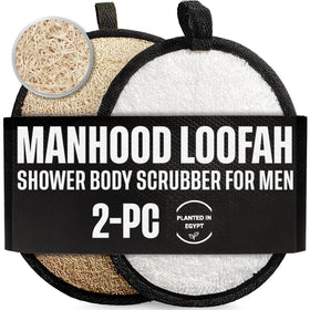 CraftsOfEgypt Loofah Body Scrubber black and white set front view