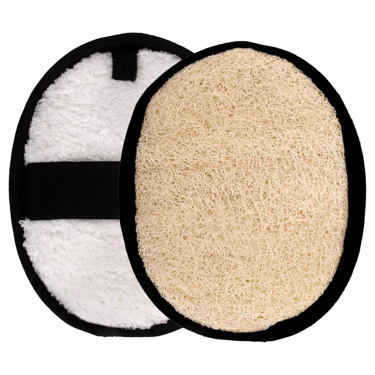 CraftsOfEgypt Loofah Body Scrubber set on a bathroom shelf