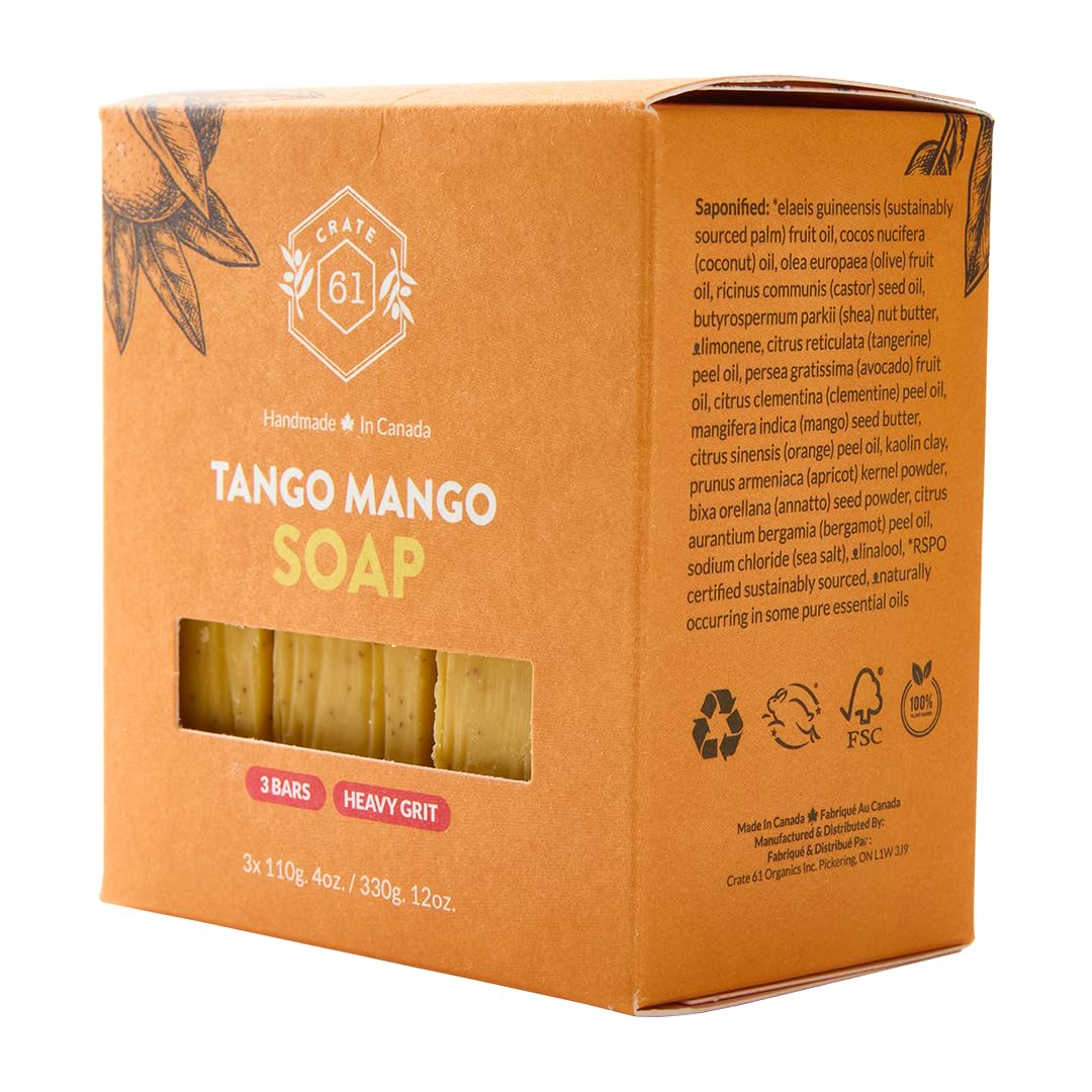 Crate 61 Organics bar soap packaging with natural ingredients