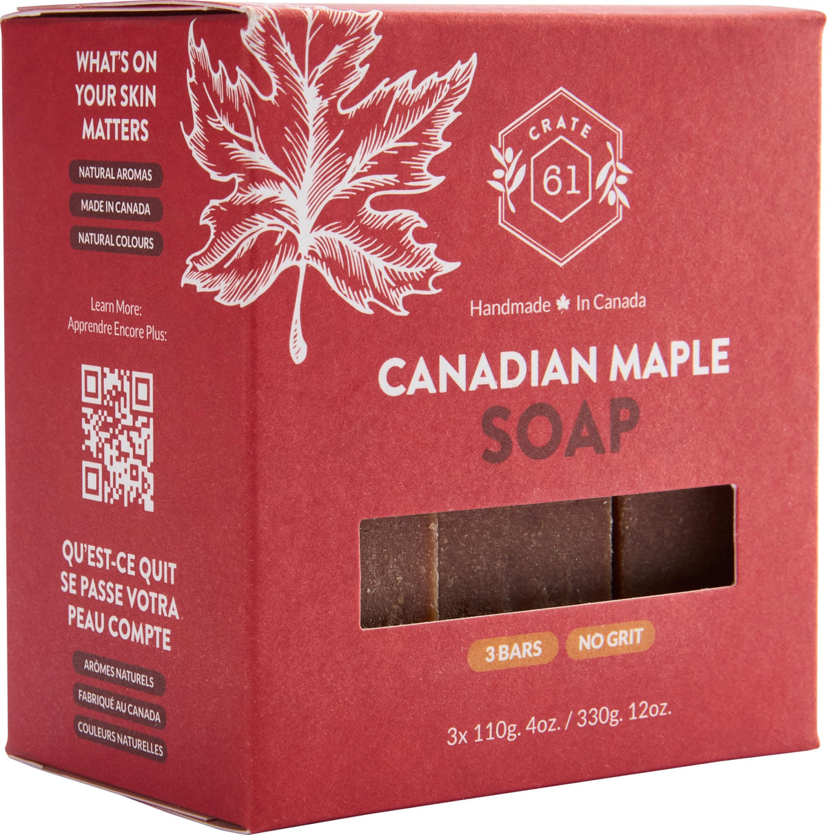 Crate 61 Organics Canadian Maple Soap in a bathroom setting